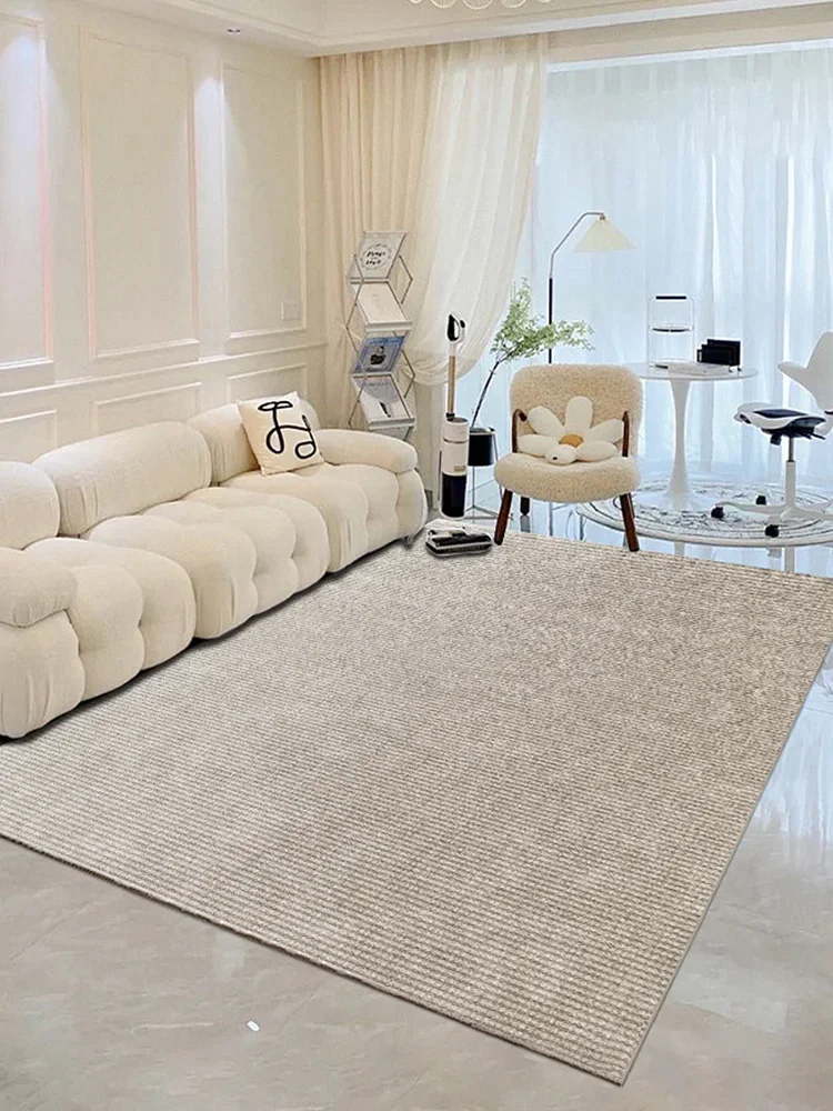 

Simple Solid Color Living Room Carpet Soft and Comfortable Bedroom Carpets Machine Washable Balcony Rug Light Luxury Art Rugs