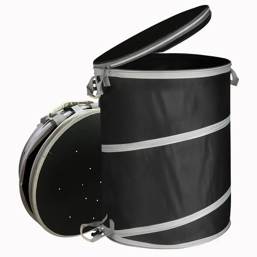 

Collapsible Trash Can for Yard Waste amp Camping, 42 Gallon PopUp Garbage Bag with Hard Bottom amp Zipper Lid, Heavy Duty Reusab