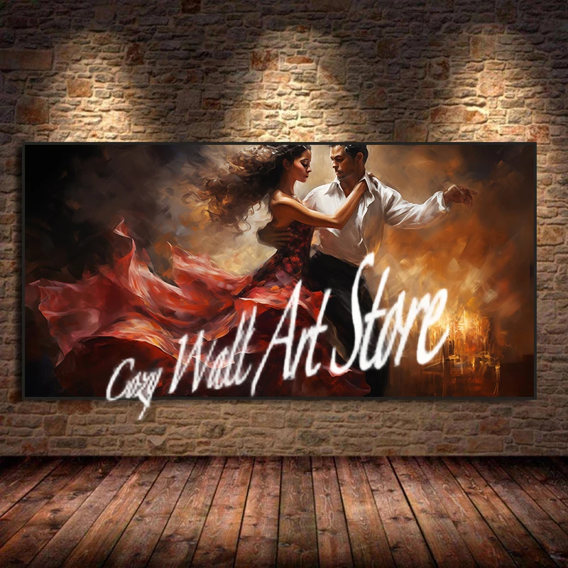 Hermosa pintura en lienzo de bailarina de flamenco, póster de pareja, arte de pared para sala de estar, decoración del hogar, Cuadros murales