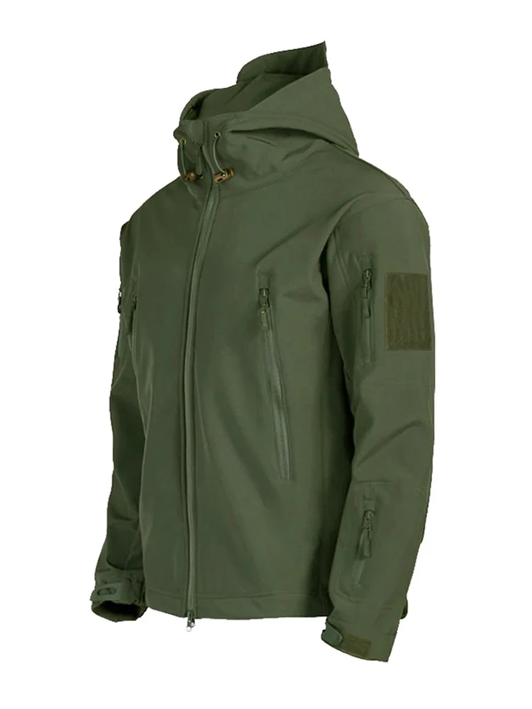 

Men's Fall Winter Shark Skin Softshell Jacket Windproof Waterproof Military Hooded Jacket Pilot Jacket For Daily and Outdoor Use