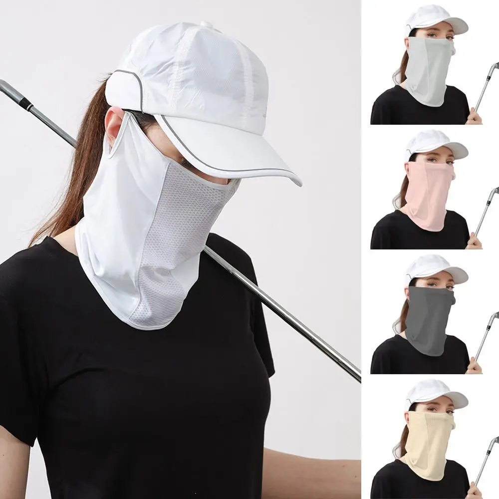 

Fashion Ice Silk Summer Mask Mesh Sun Protection Sunscreen Face Scarf Sport Windproof Neck Gaiter Scarf Fishing