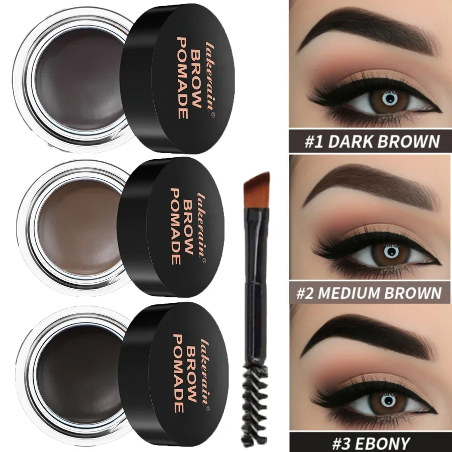 6 cores de longa duração intensificadores de sobrancelha maquiagem à prova dwaterproof água 3d natural sobrancelha pomada gel de sobrancelha com escova maquiagem profissional
