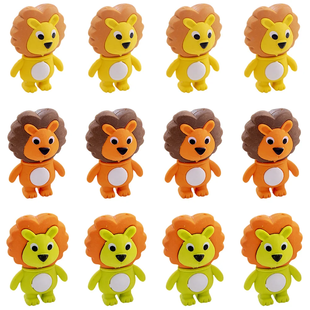 

12 Pcs Animal Erasers Robot Mini Kids Prizes Daily Use Cute Puzzle for