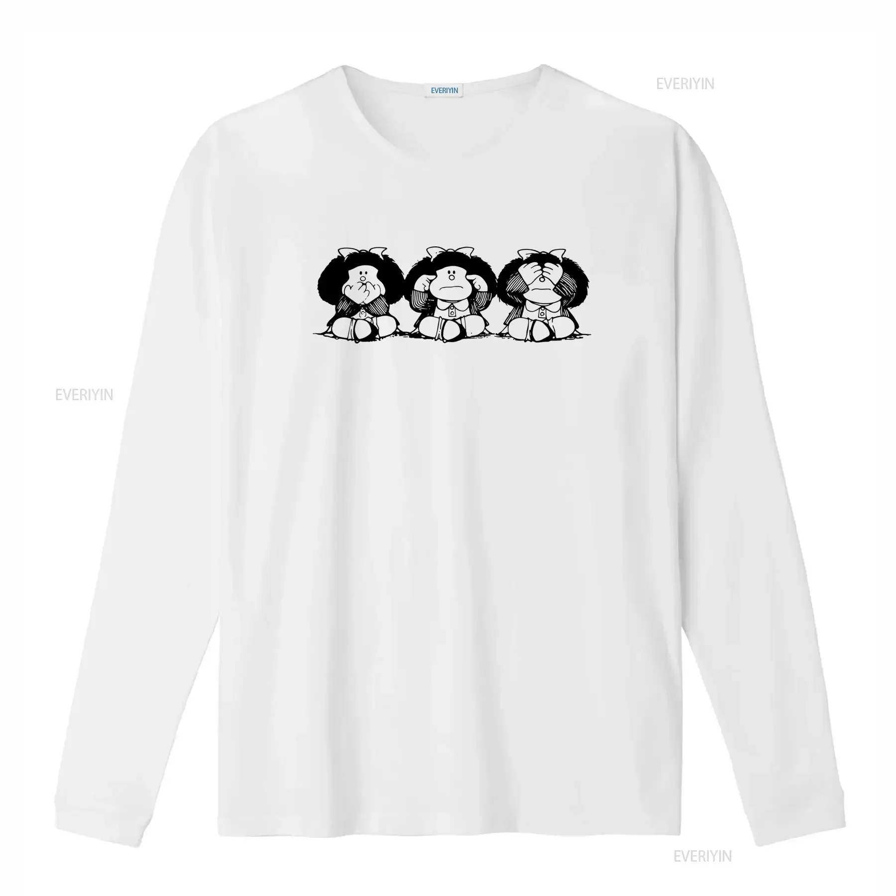 Maglietta Mafalda Stile Y2K Harajuku Stampa Classica Italiana con Personaggi di e Cane Collo Tondo Maniche Corte Tessuto