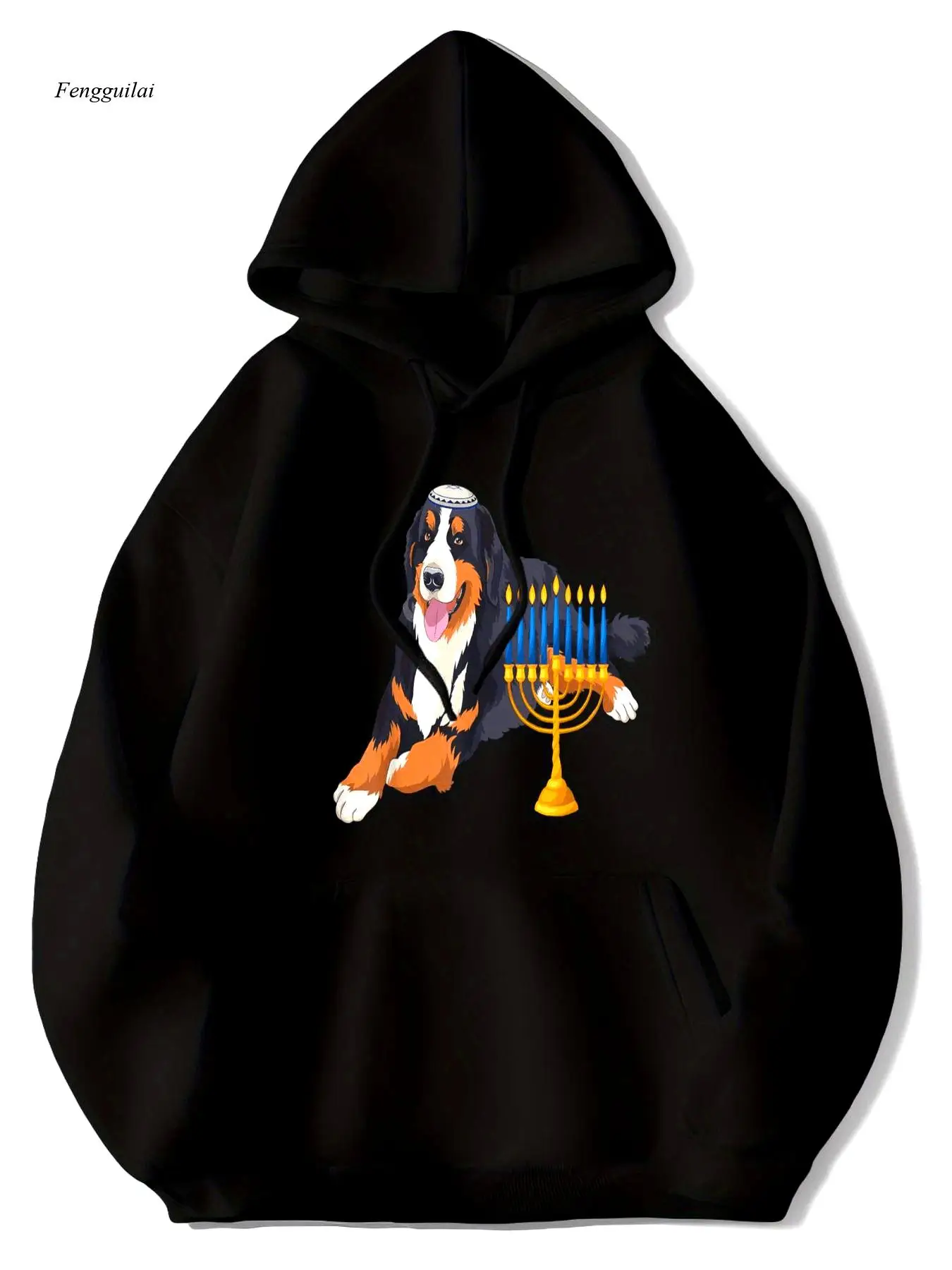 후드 스웨트셔츠 - 디자인이 있는 부드러운 풀오버