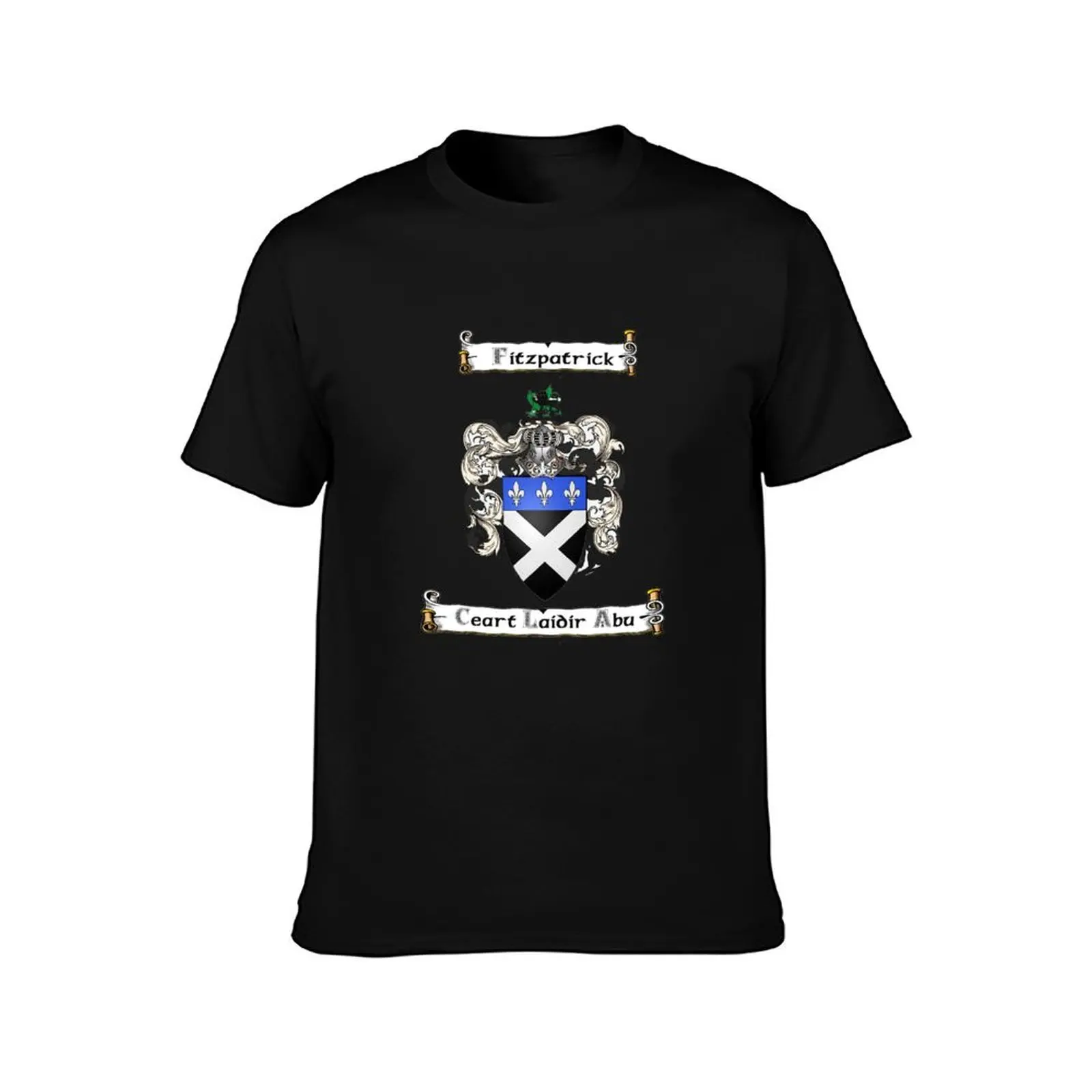 Fitzpatrick Family Crest and Motto T-Shirt Utility Work Short Sleeve Top T-Shirt