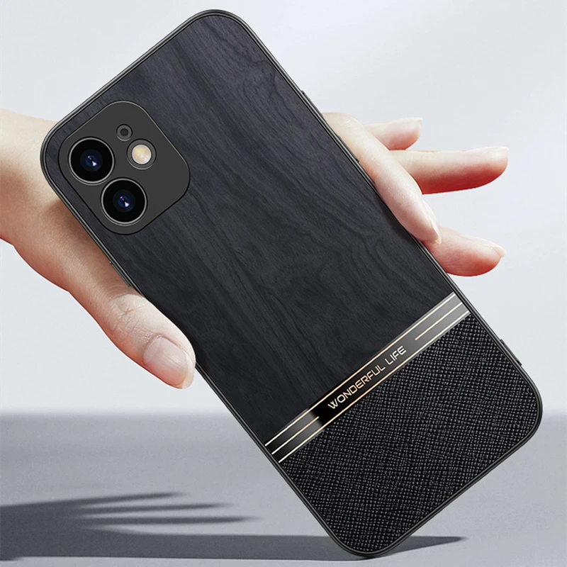 Wood Pattern Case Funda For Apple iPhone 11 12 13 14 15 Pro XS Max Mini XR 8 7 Plus SE 2022 2020 3 SE3 Shockproof Case Cover