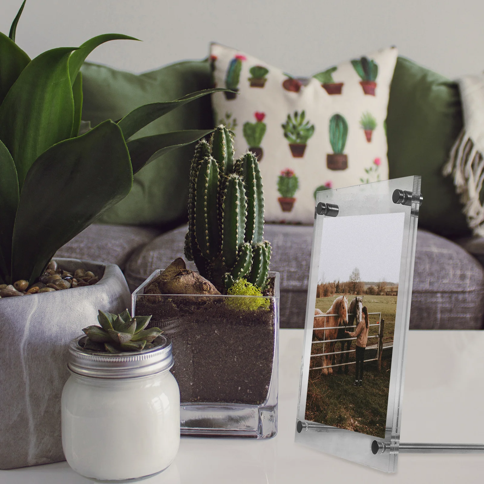 

1pc Certificate Display Transparent Acrylic Photo Frame For Indoor Desktop Decor Simple Style Picture Holder Document Frame For