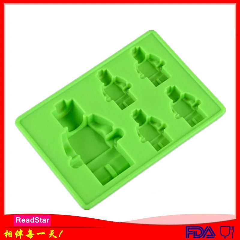 1PCS ReadStar 5CO065RD010 Chocolate Silicone Molds 5 Cavities Ice Lattice Block Gypsum LEGO MAN Baking Mould DIY Soap Mold