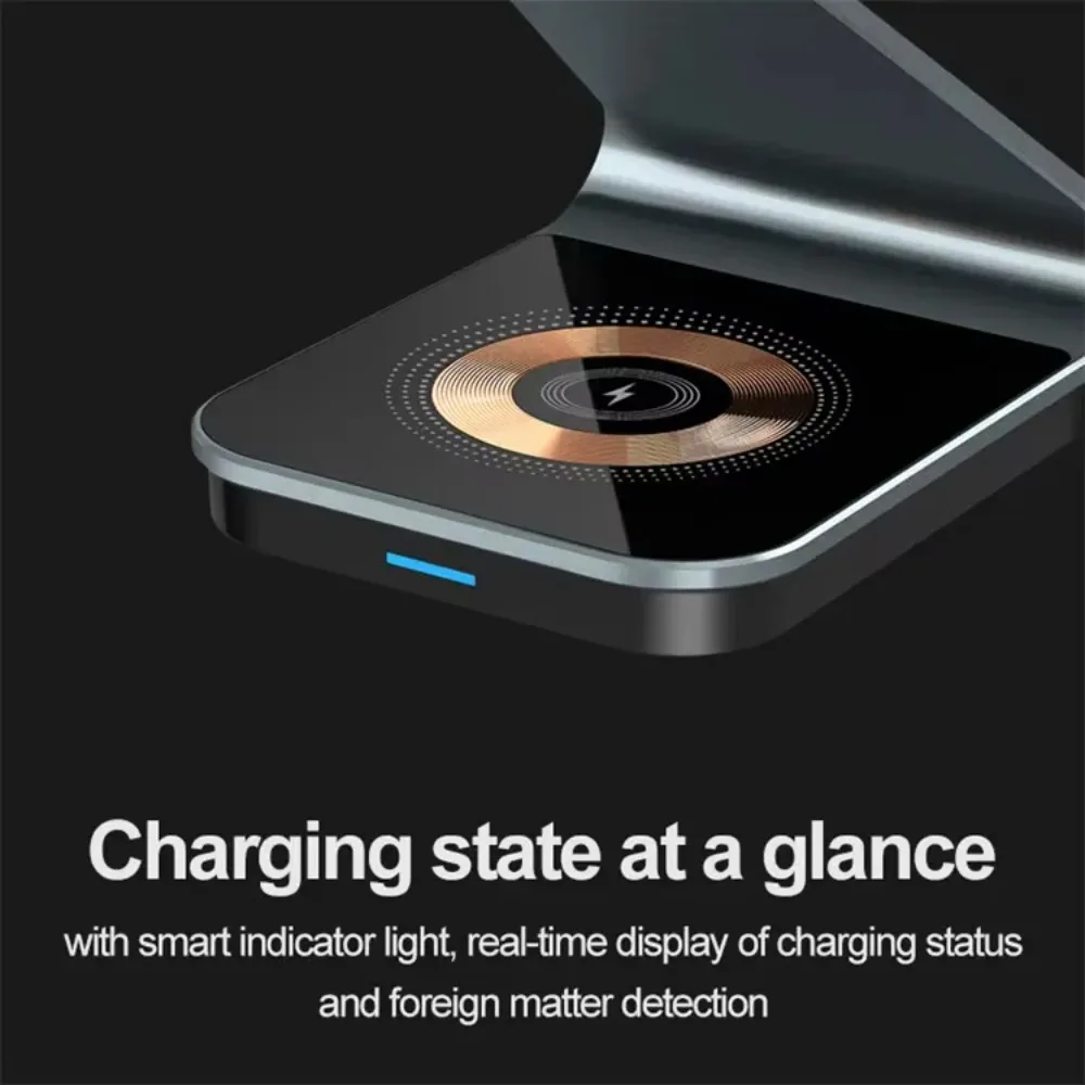 Portable Desktop Mobile Phone Wireless Charger Station 3In1 4 3 In One 3 In 1 Folding Magnetic Foldable 10W 15W Wireless Charger