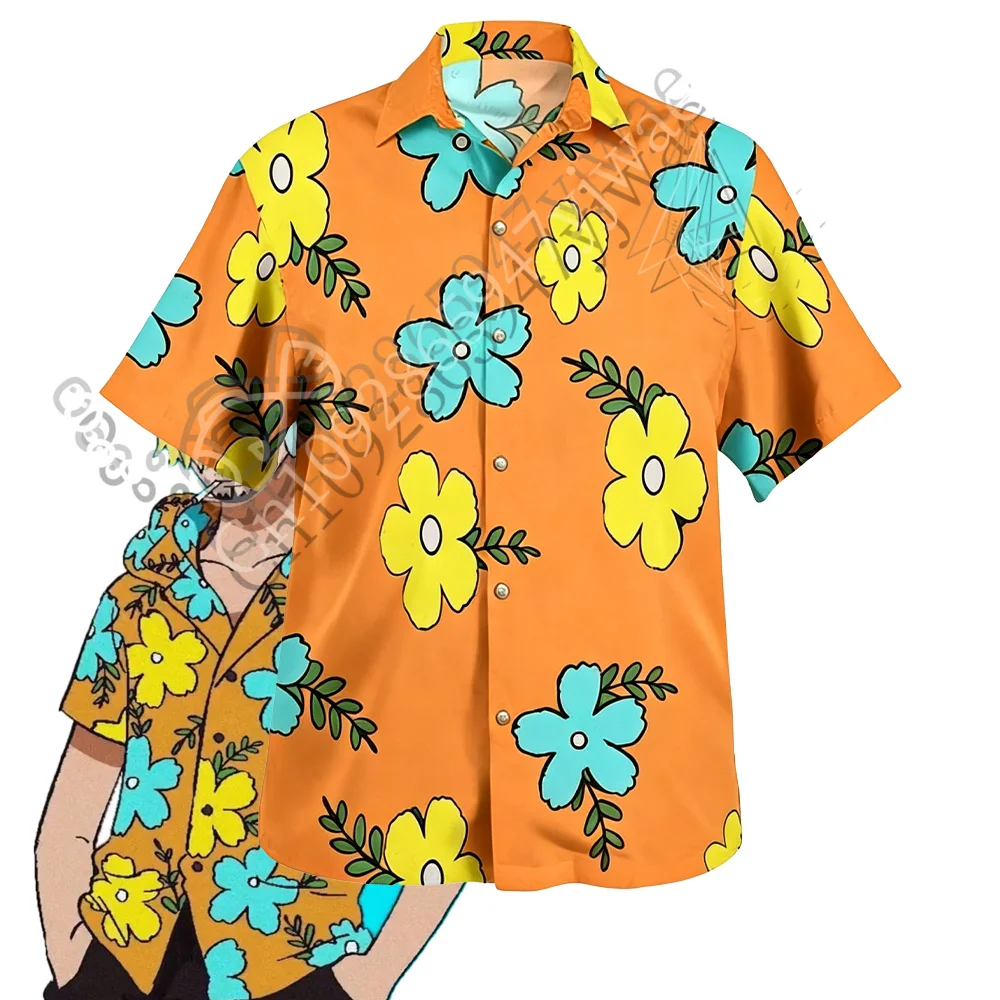 Hawaii-Hemden mit Blumenmuster, Hawaii-Oberteile, Mode, Y2k, Harajuku, Piraten-Anime, Cosplay, Herrenhemden, Damenoberteile, Sommer-T-Shirt – Detail 3