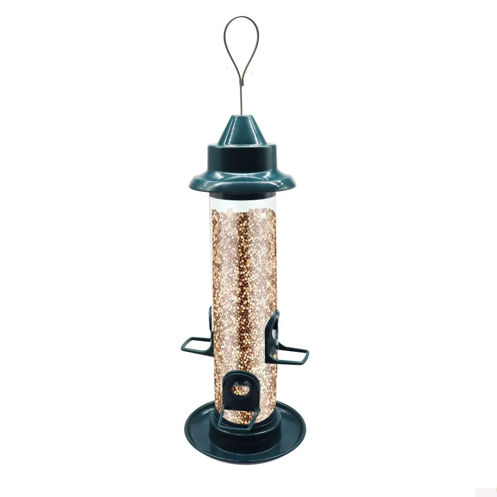 

Plastic Bird Feeder Automatic Transparent Bird Hanging Food Dispenser Anti Squirrel Large Capacity Bird Feeding Bowl