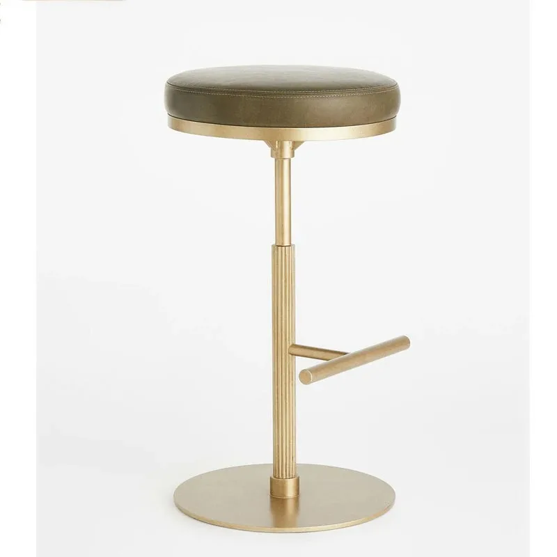 

Роскошный дизайн, барный стул из нержавеющей стали, индивидуальный кожаный стульчик для ночного клуба с подставкой для ног для кафе, магазина, барные стулья