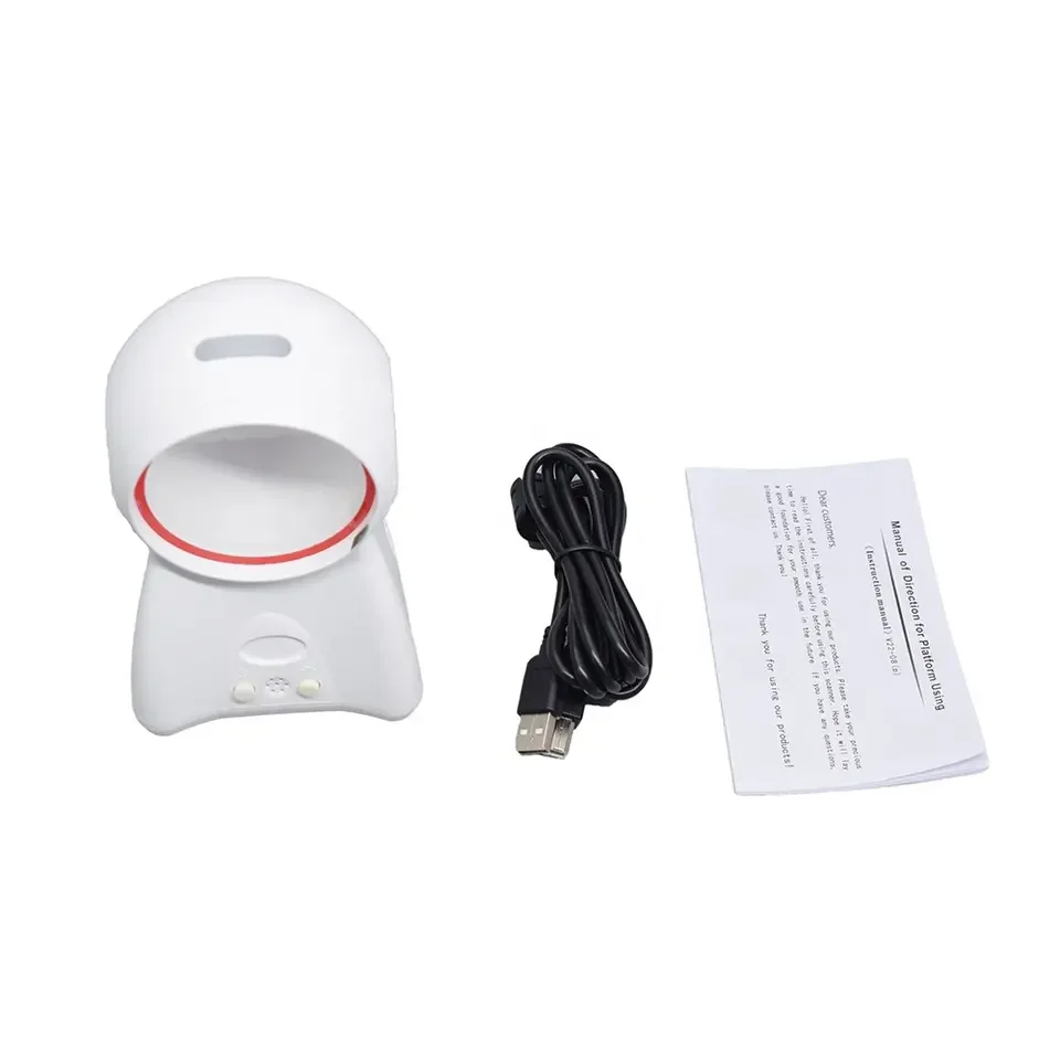 EVAWGIB Barcode Scanner 2D รอบเดสก์ท็อปอัตโนมัติ Sensing Data Matrix Reader ซูเปอร์มาร์เก็ต Usb Barcode Reader 1D 2D QR รหัส