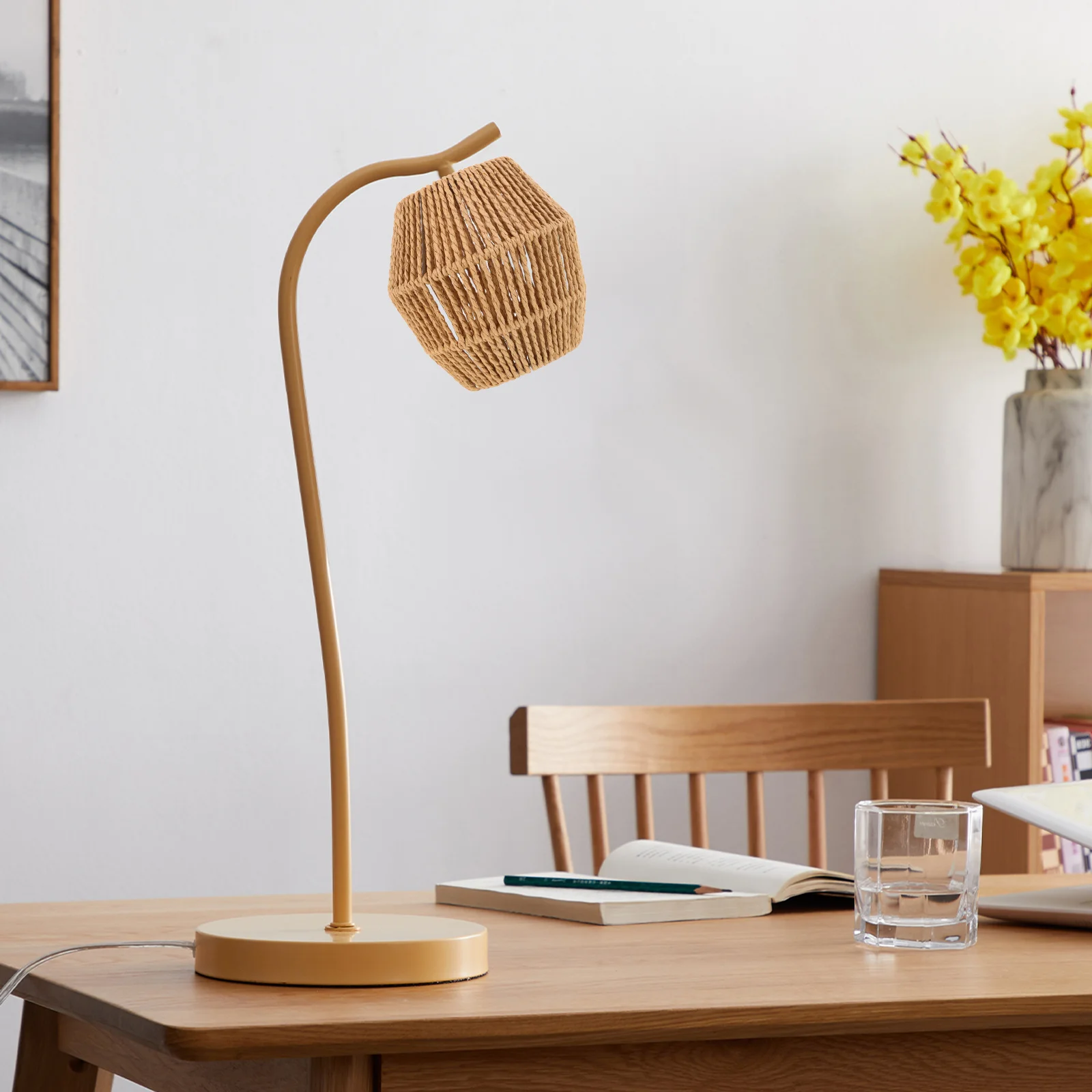 

Бумажный тканый абажур для дома, подвесной светильник, ретро, винтажный потолочный абажур, декор, бар, ресторан, спальня, аксессуар для лампы