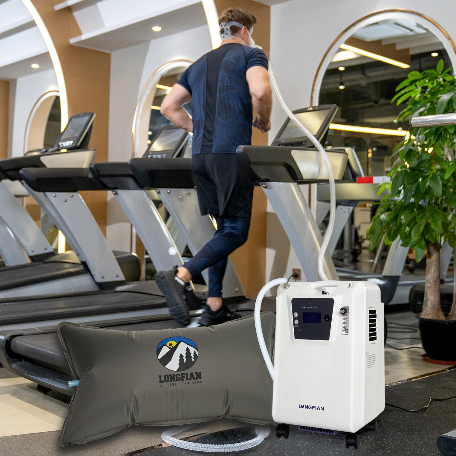 Longfian JAY-10FW-H White Hypoxic Generator with Mask & Reservoir Bag for High Altitude & Fitness Training