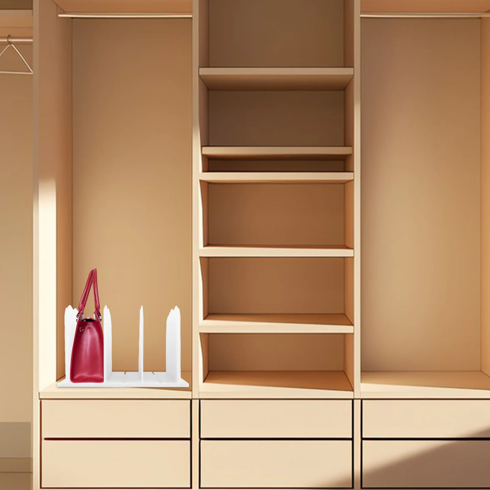 Caja de almacenamiento de plástico ajustable, organizador para bolsas, libros, archivos, monedero, estante, divisor de armario, soporte para revistas de escritorio, regalo