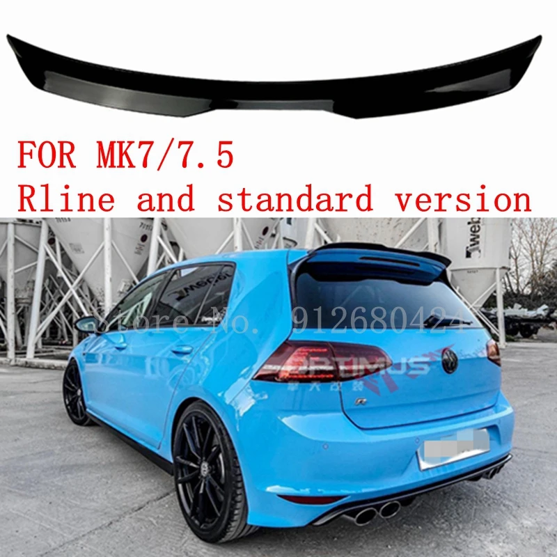 Bright black paint color spoiler is suitable for Volkswagen Golf 7/7.5 MK7/7.5 Rline and standard version 2014-2017 (not GTI)