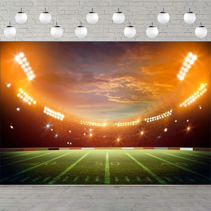 Football Photography Backdrop Rugby Soccer Sport Auditorium Stage Lights Background Kids Classroom Decoration Portrait Shooting