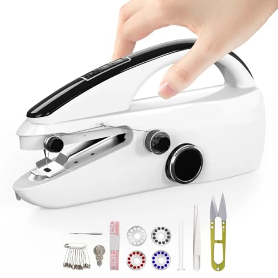 

Handheld Sewing Machine, Two dear, Mini sewing machine, Easy to Use and Fast Stitch Suitable for Clothes, DIY Home Travel Elect
