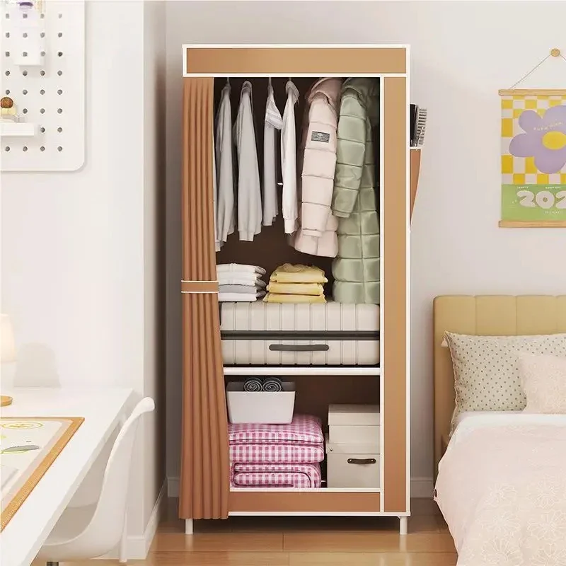 Simple Waterproof Wardrobe Space-Saving Fabric Storage Cabinet Elevated Design Modern Plastic Clothes Organizer