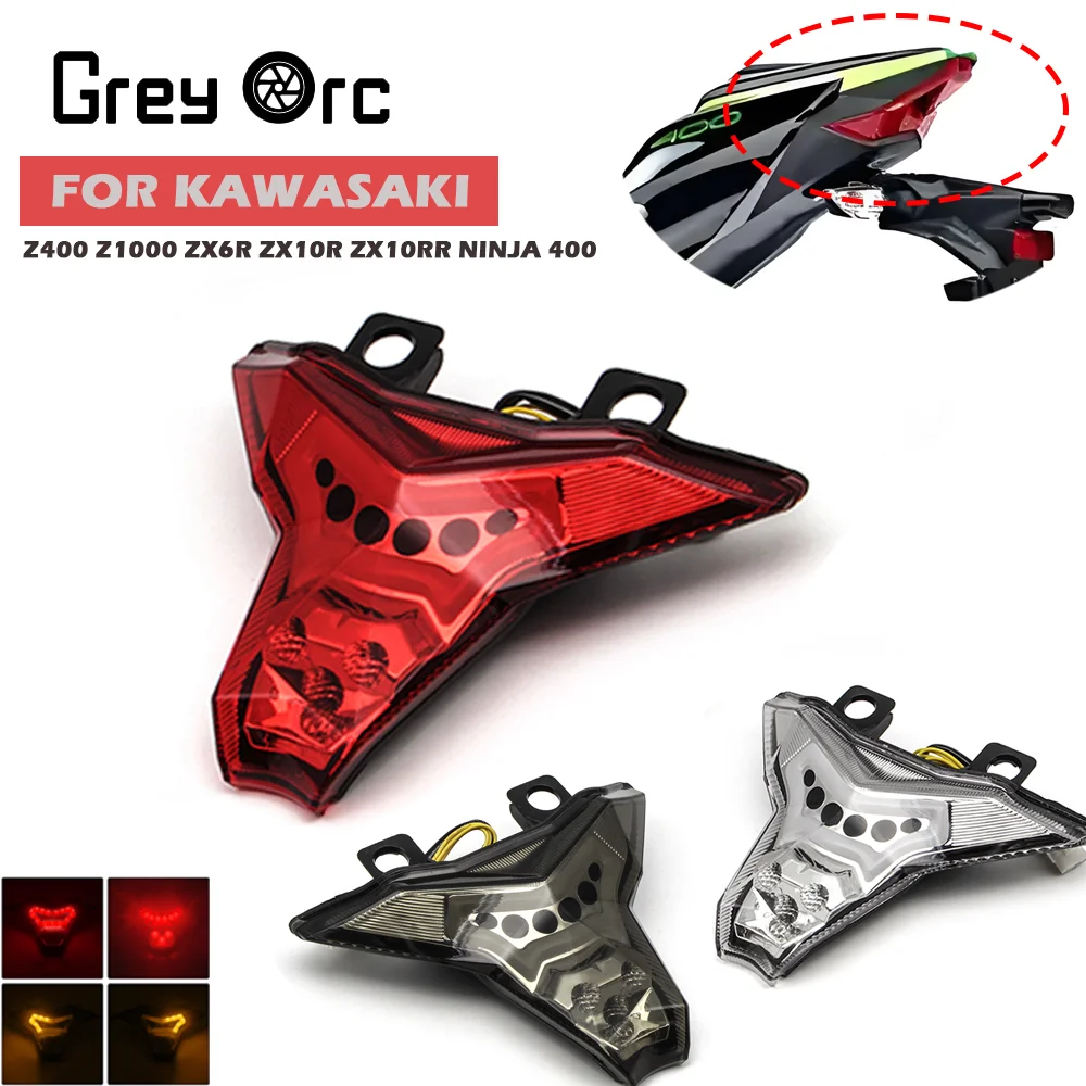 

Motorcycle Rear Signal Light Tail Steering Brake LED Lamp Accessories For KAWASAKI Z400 Z1000/R ZX6R ZX10R ZX10RR NINJA 400