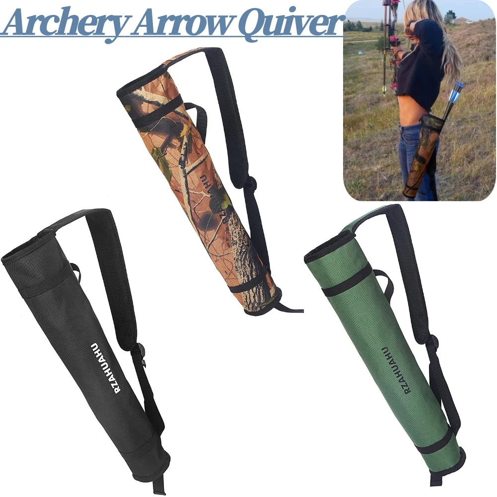 Archery Arrow Quiver Holder Adjustable Archery Back Arrow Quiver Holder Tube Hip Quiver for Bow Hunting and Target Practicing