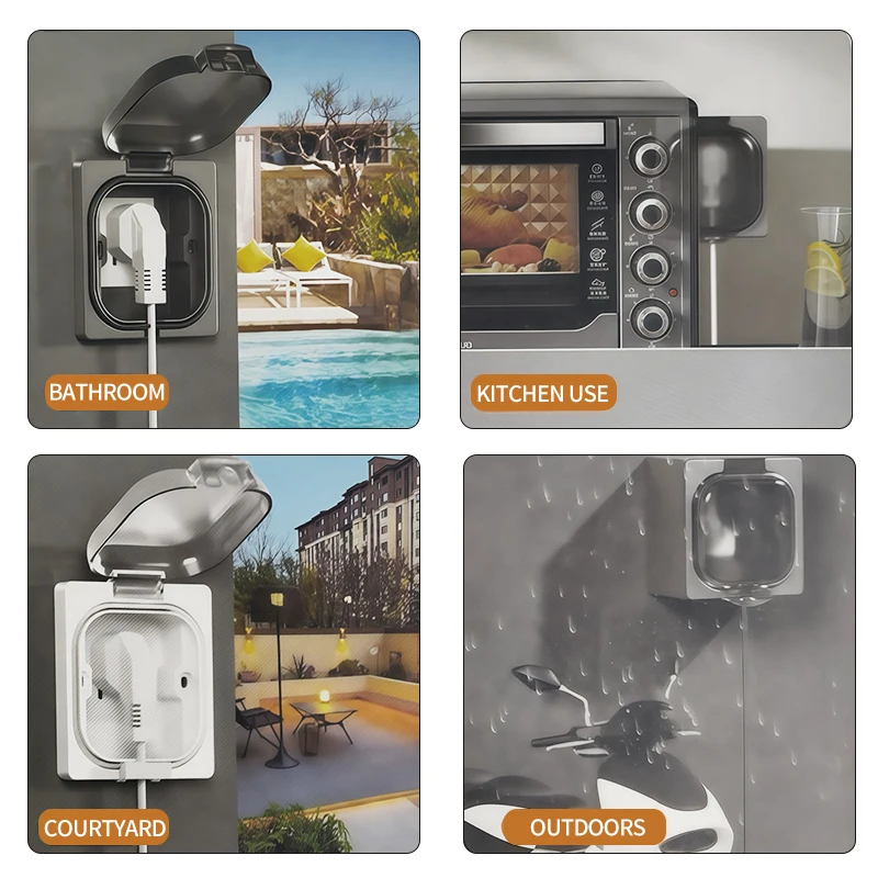Prise extérieure étanche IP65, plaque murale haute puissance 16A, prise 10A de Style américain/thaïlandais 250V, salle de bain et électrique résistant aux intempéries