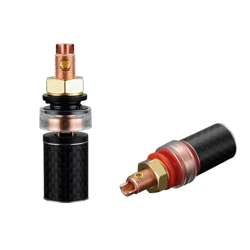 Viborg 4 шт., Hi End Audio Binding Post, чистая медь, серебро/золото/родиевое покрытие Availabel BP604, клеммы для динамиков из углеродного волокна