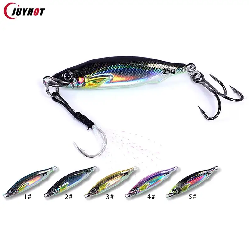 3D Long Cast Jig Fishing Lure 10g 15g 20g 25g Shore Jigging Sea Fishing Slow Jig Micro Jigg Ultra Slim Laser Artificial Bait