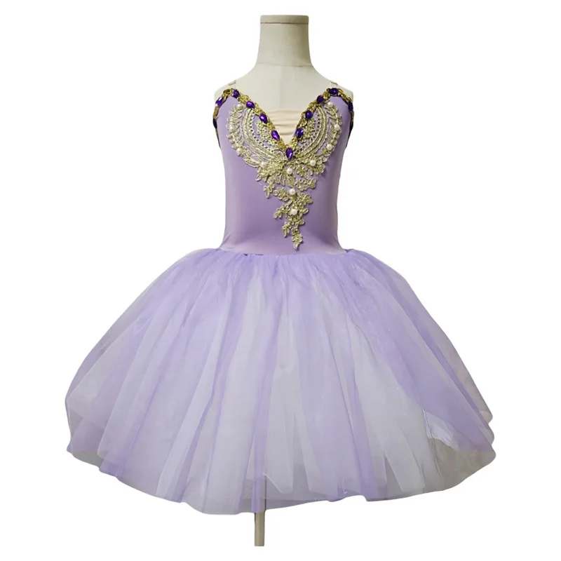 توتو أداء الرقص زي المنافسة مرحلة الأداء زي الأوروبي توتو تنورة بيضاء الكبار #2