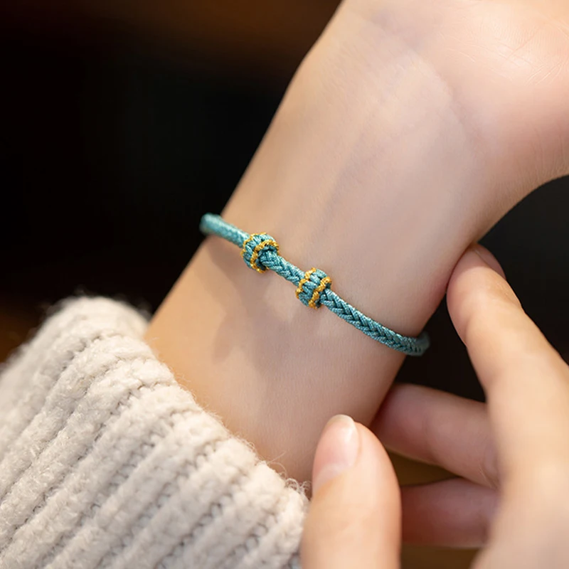 Hand Woven Size Adjustable DIY Red String Bracelets Adult Child Vintage Lucky Rope Bangles Gift