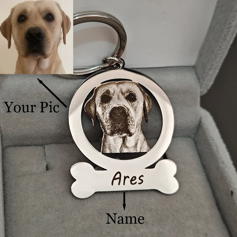 

Custom Pet Photo And Name Keychain Personalized Pet Memories Keychains Customized Family Photos Portrait Keyring Pet Lovers Gift