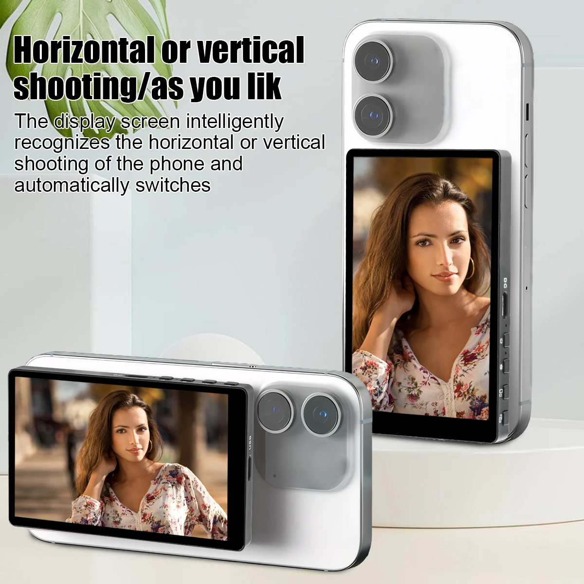 Wireless Vlog Mobile magnetic selfie screen using phone rear camera for Selfie Vlog or Live Stream Compatible.