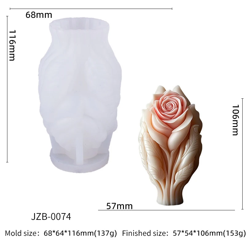Rose Candle Silicone Mold for Wedding Valentine's Day Flower Aromatherapy Soap Ornament Gypsum Epoxy Resin Mold Home Decor view 6