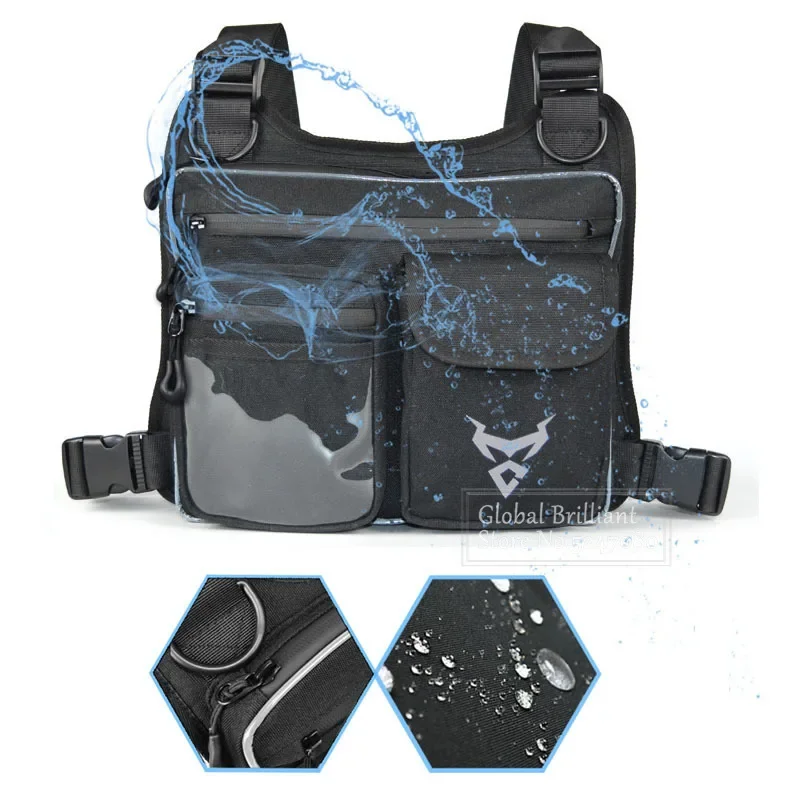 

Универсальный 1200D водонепроницаемый мотоциклетный дорожный рюкзак, жилет, нагрудная сумка, мужская мотоциклетная уличная сумка для верховой езды, светоотражающая сумка