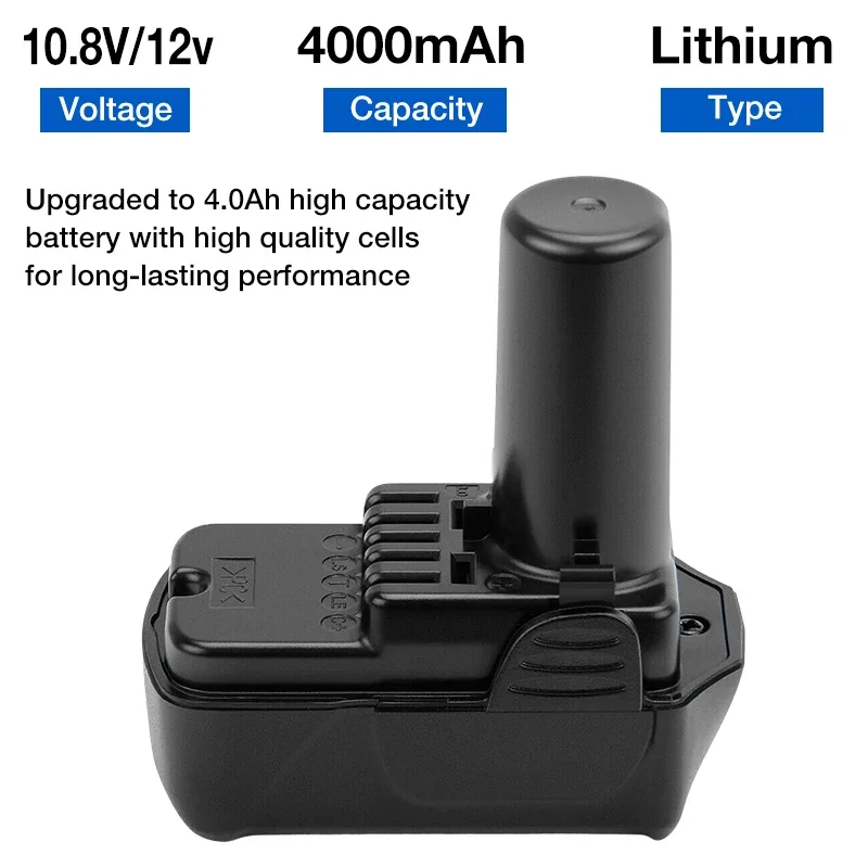 BCL1015 BCL1030 10.8V/12V 4000mah Li-ion Replacement Rechargeable Battery for Hitachi Hikoki Power Tools CJ10DL DB10DL WH10DC