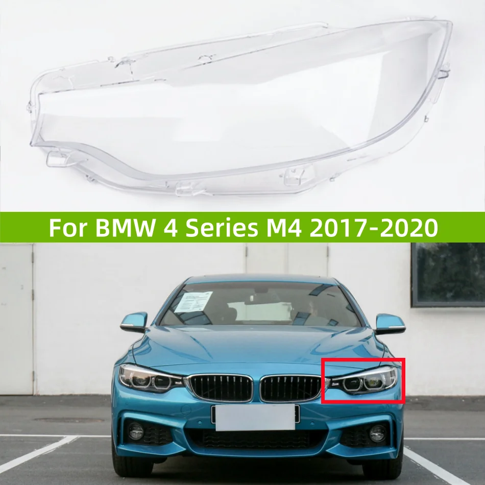 

For BMW 4 Series M4 F32 F33 F36 F82 2017 2018 2019 2020 Headlight Lens Cover Head Light Transparent Lampshade Shell Glass