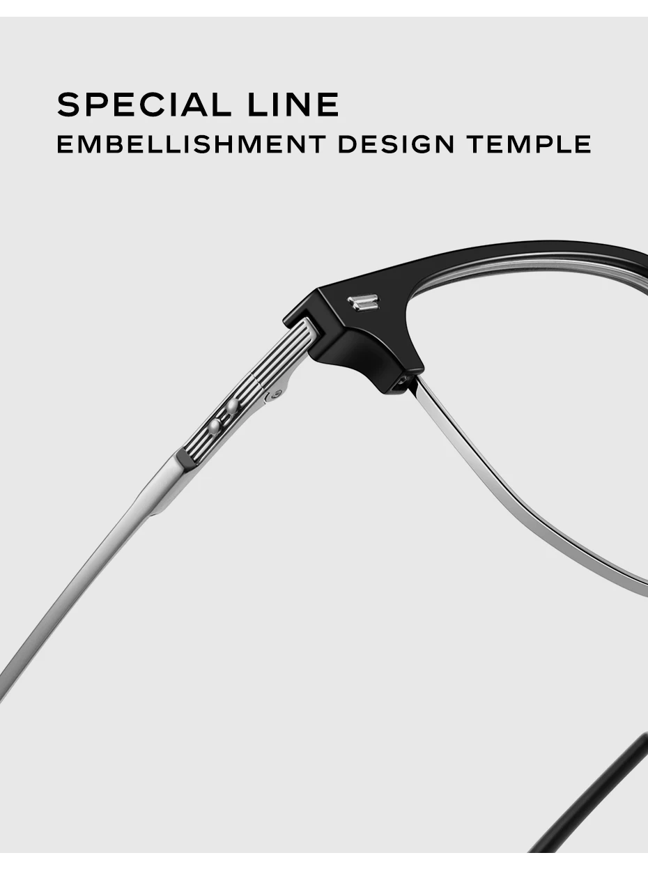 CAPONI 2025 Neue Brille Herrenrahmen Reines Titan Vintage Brillen UV400 Schutz Klassische Markendesignerbrille J23604 – Detail 5