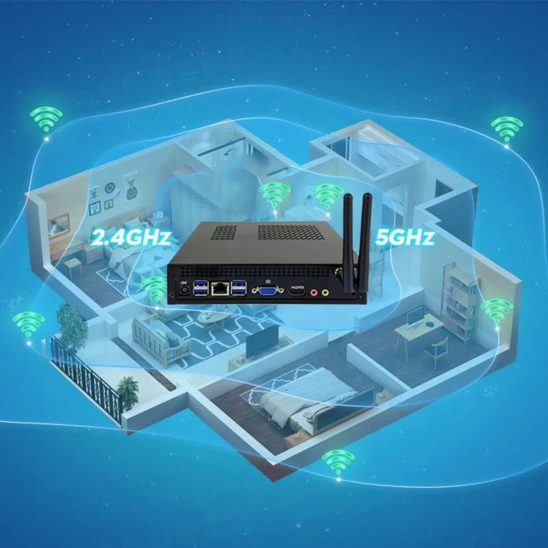 كمبيوتر محمول 4 Core N5095 8GB DDR4 Ultra Small PC Win7 Win10 Linux Mini Computer #4