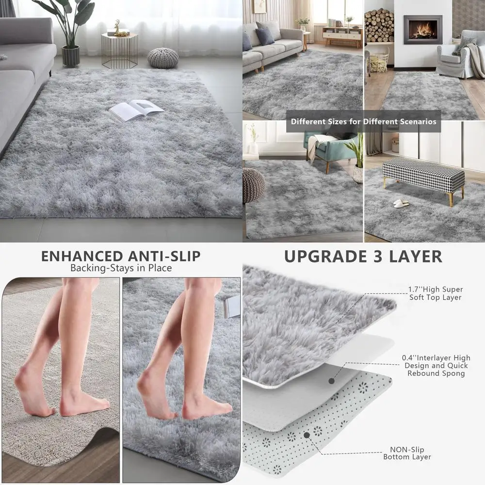 

Пушистые ковры для спальни и гостиной, ультрамягкие ковры 6x9 для общежития, домашние ковры для детской комнаты и дома