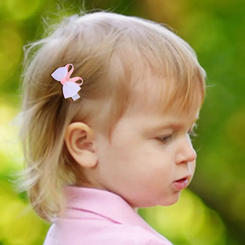 小さな女の子のためのかわいいバニーヘアクリップ,ヘアボウ,ピンクのヘアピン,ヘッドウェア,ミニボウ,バレッタ,ブティック,アクセサリー2個