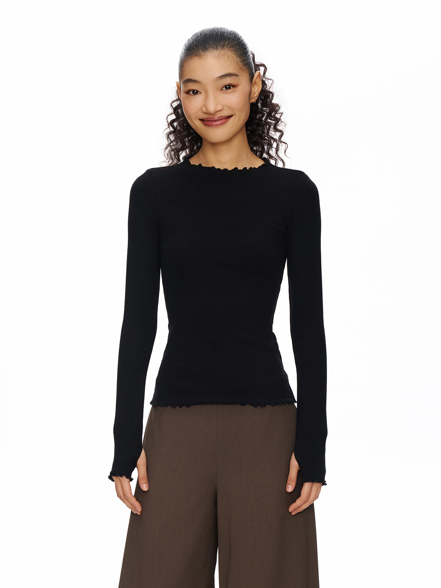 

Oneup Women's Slim Fit Long Sleeve T-Shirt Yoga Fitness Sport Top Elastic Bottoming Shirt Spring Season Cotton Spandex Blend