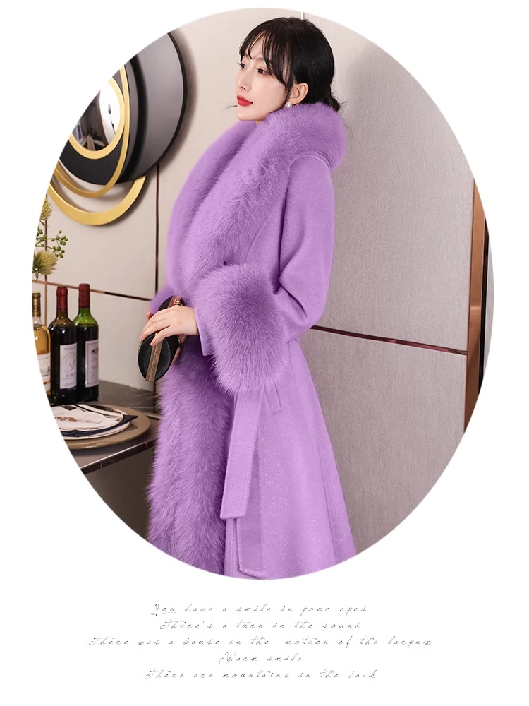 

Ele Faionable Slim Fit Korean Sle Coat Long Outerwear Thiened Design Sensation Trendy Commute Polyester Ladies Coat