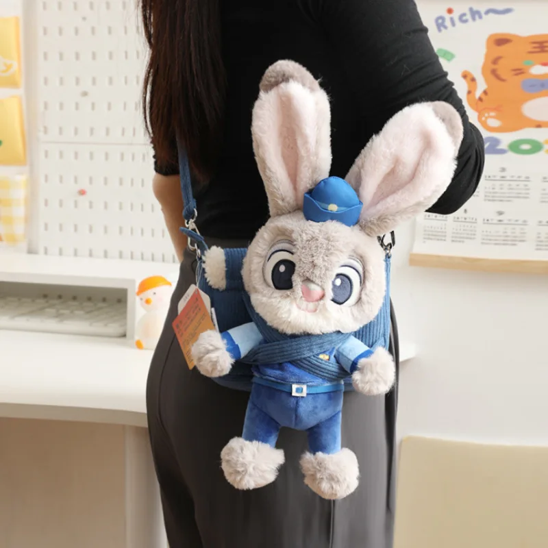 Potdemiel Cartoon Zootopia Judy Hopps Nick Wide Kawaii Messenger Bag Plush Doll Crossbody Bag Cute Children'S Holiday Xmas Gift