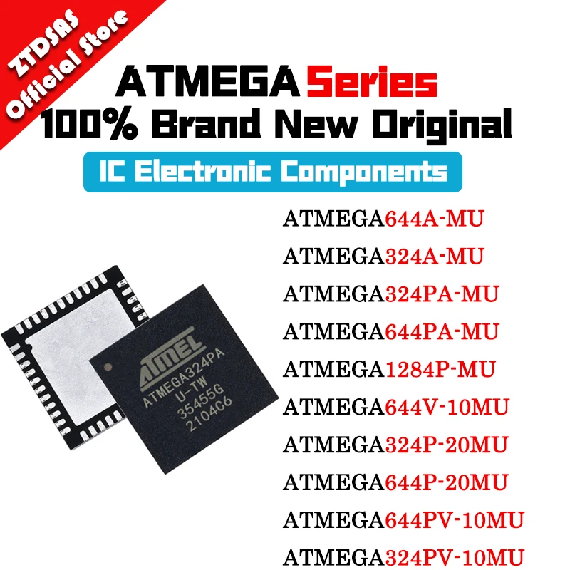 ATMEGA324A-MU ATMEGA324PA-MU ATMEGA324PV-10MU ATMEGA324P-20MU ATMEGA644P-20MU ATMEGA644PV-10MU ATMEGA644PA-MU ATMEGA644A IC MCU