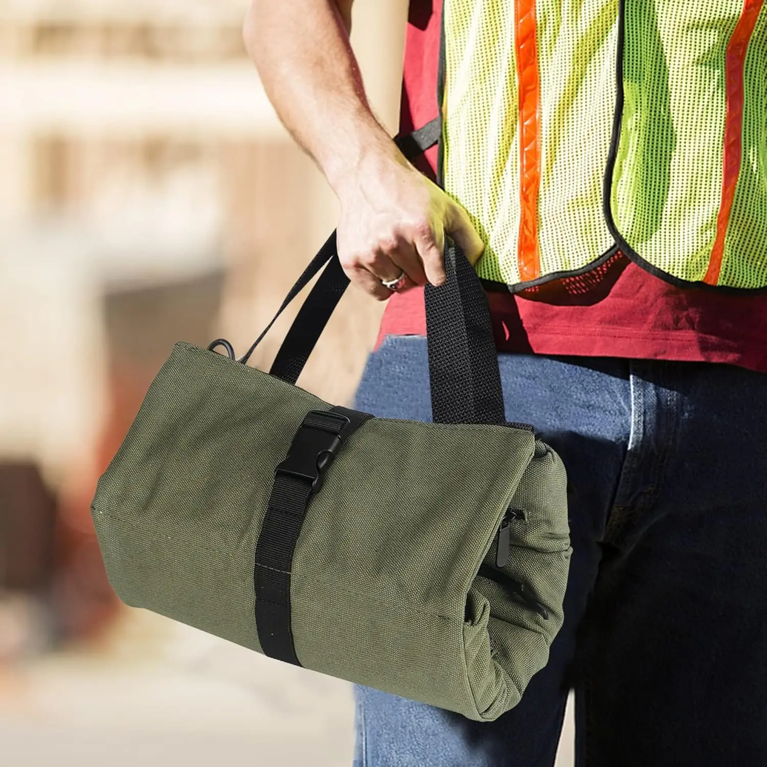 Tool Roll Bag - Easy to Carry 5-Pocket Roll Up Tool Bag - Durable Canvas, Rust-Proof YKK Zippers, Secure Buckle - A Loving Gift