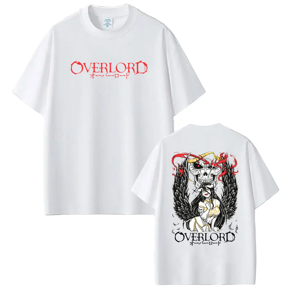 Japanese Anime Overlord Albedo Ainz Ooal Gown Graphic T Shirts Men Women Vintage Fashion Cotton Short Sleeve T-shirt Streetwear