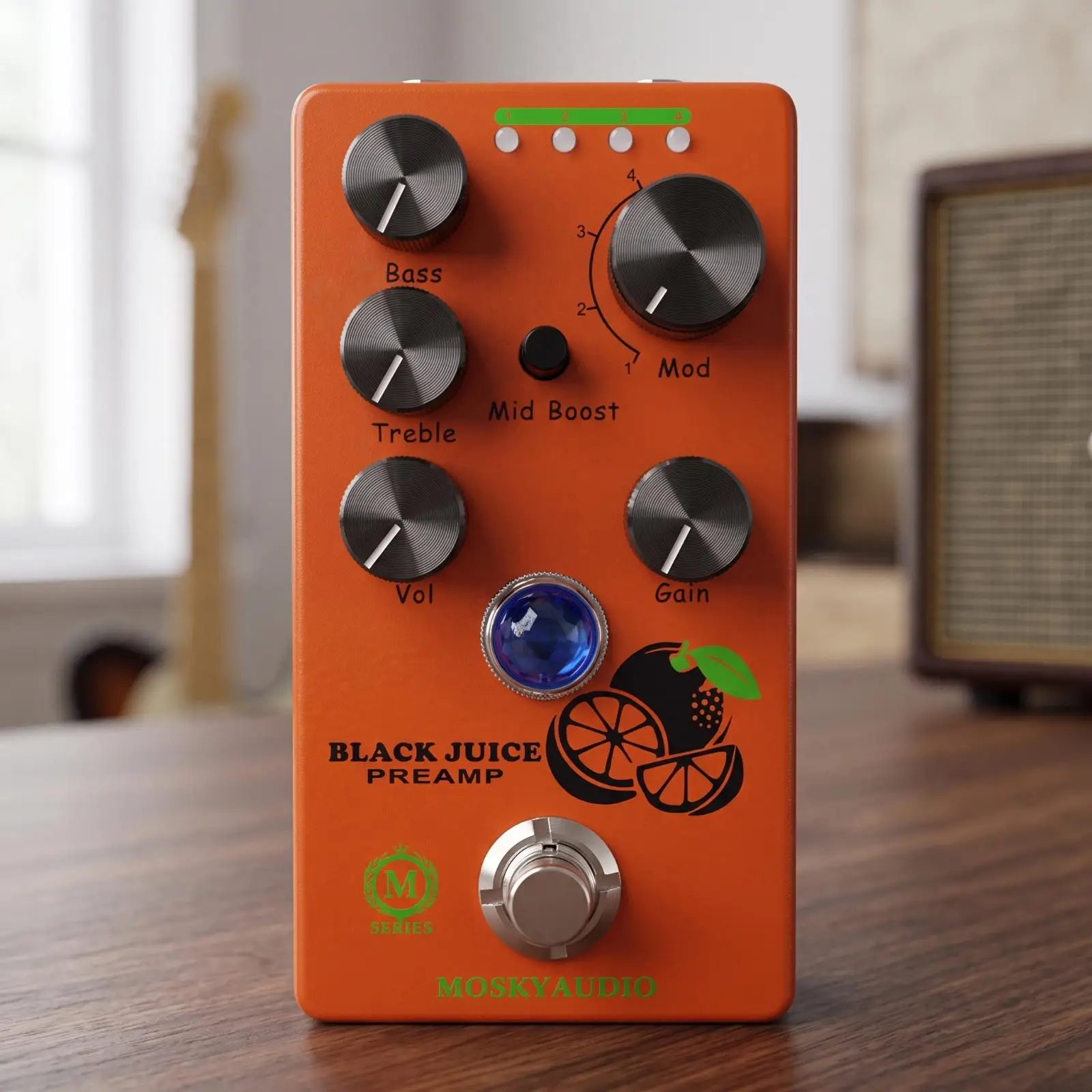 Guitar Preamp Pedal Gain Preamp Pedal Metal Stompbox for Guitarists, Pedalboard, Live Stage, Rehearsal