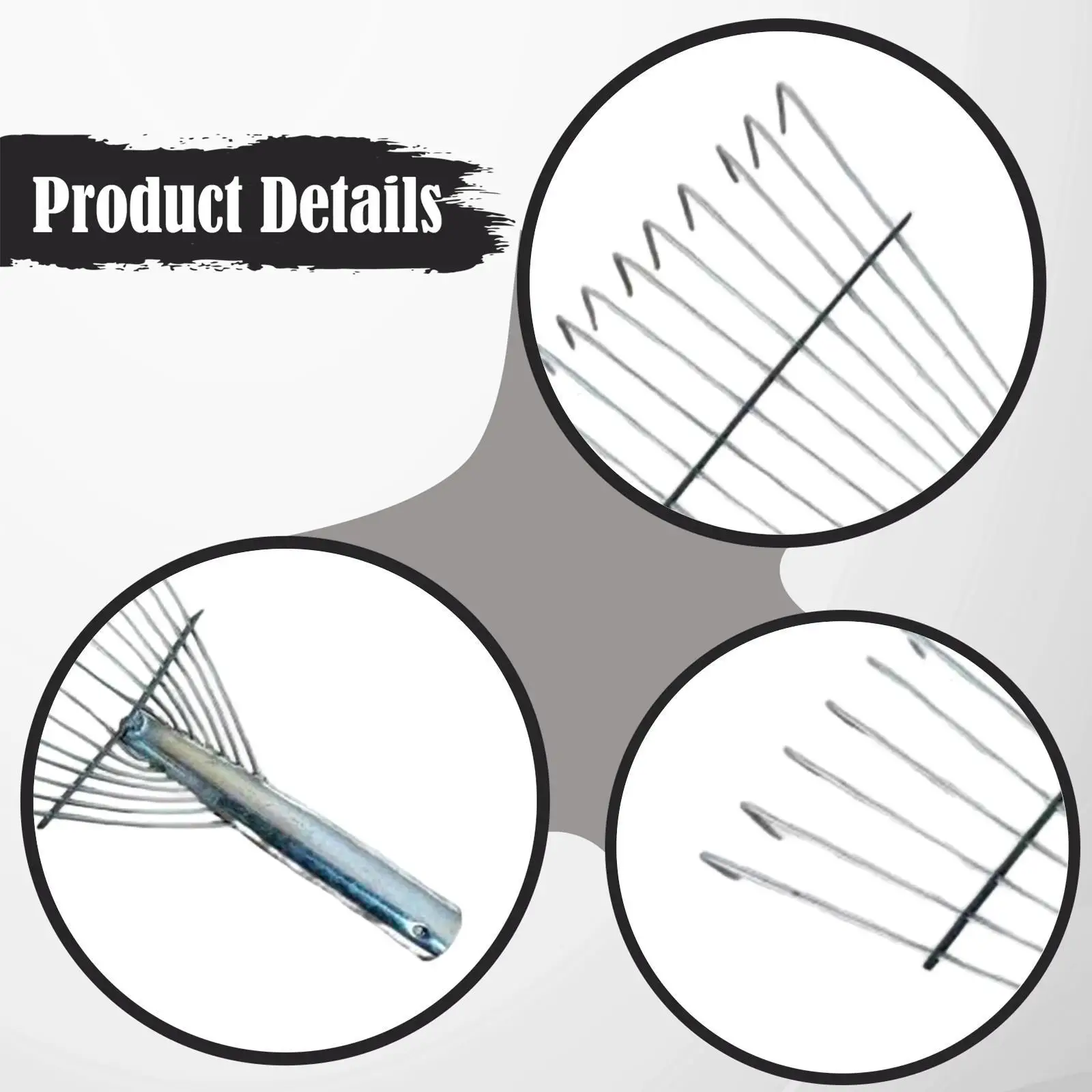 

Сменная компактная стальная насадка для садовых граблей с регулируемыми зубьями, ландшафтный инструмент для уборки листьев и удаления садового мусора